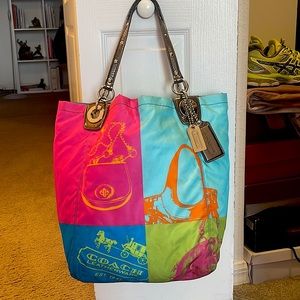 Rare/ limited edition ,water resistant neon coach shoulder bag